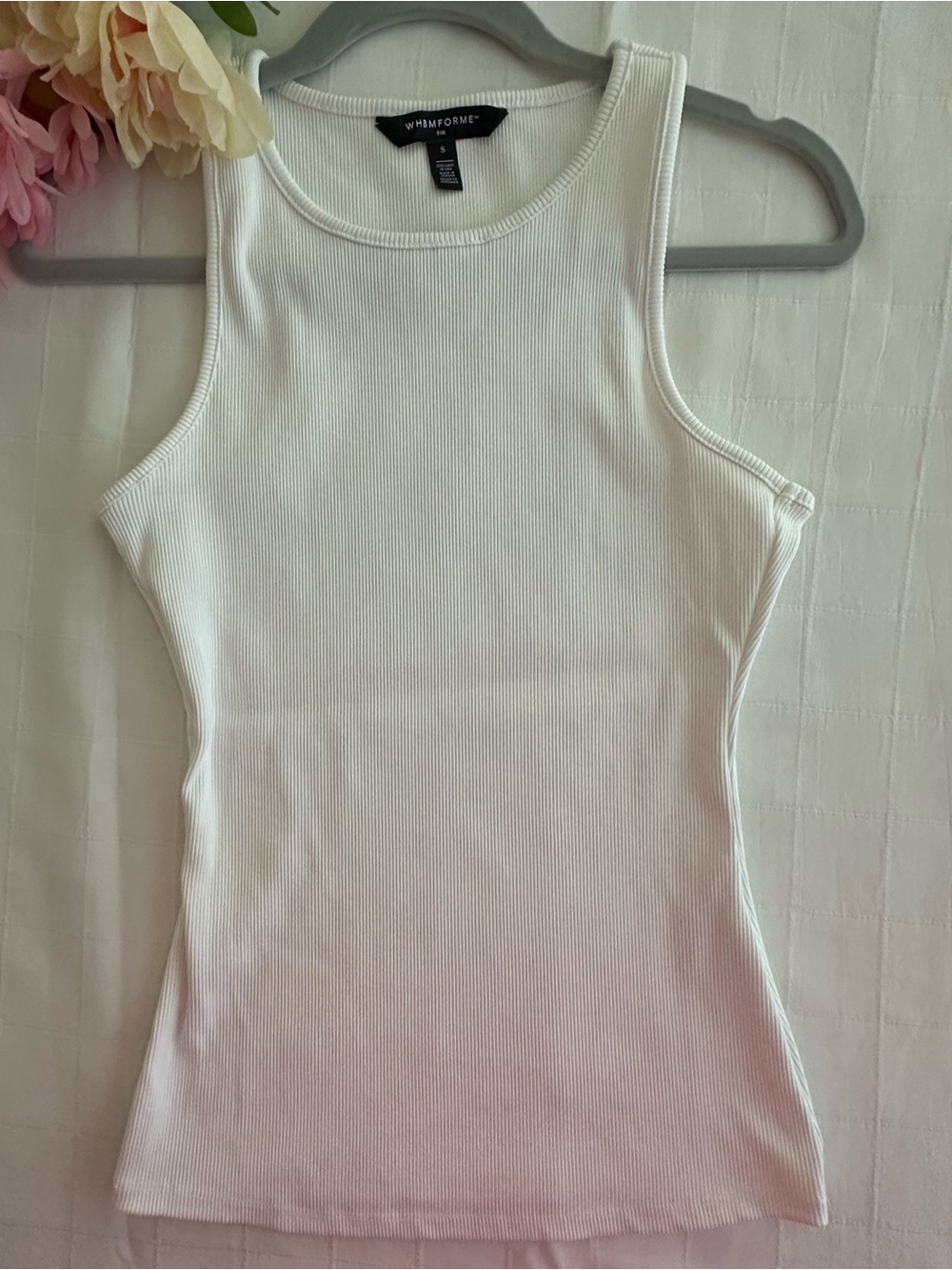 White House Black Market FORME NWOT White Ribbed Tank Top